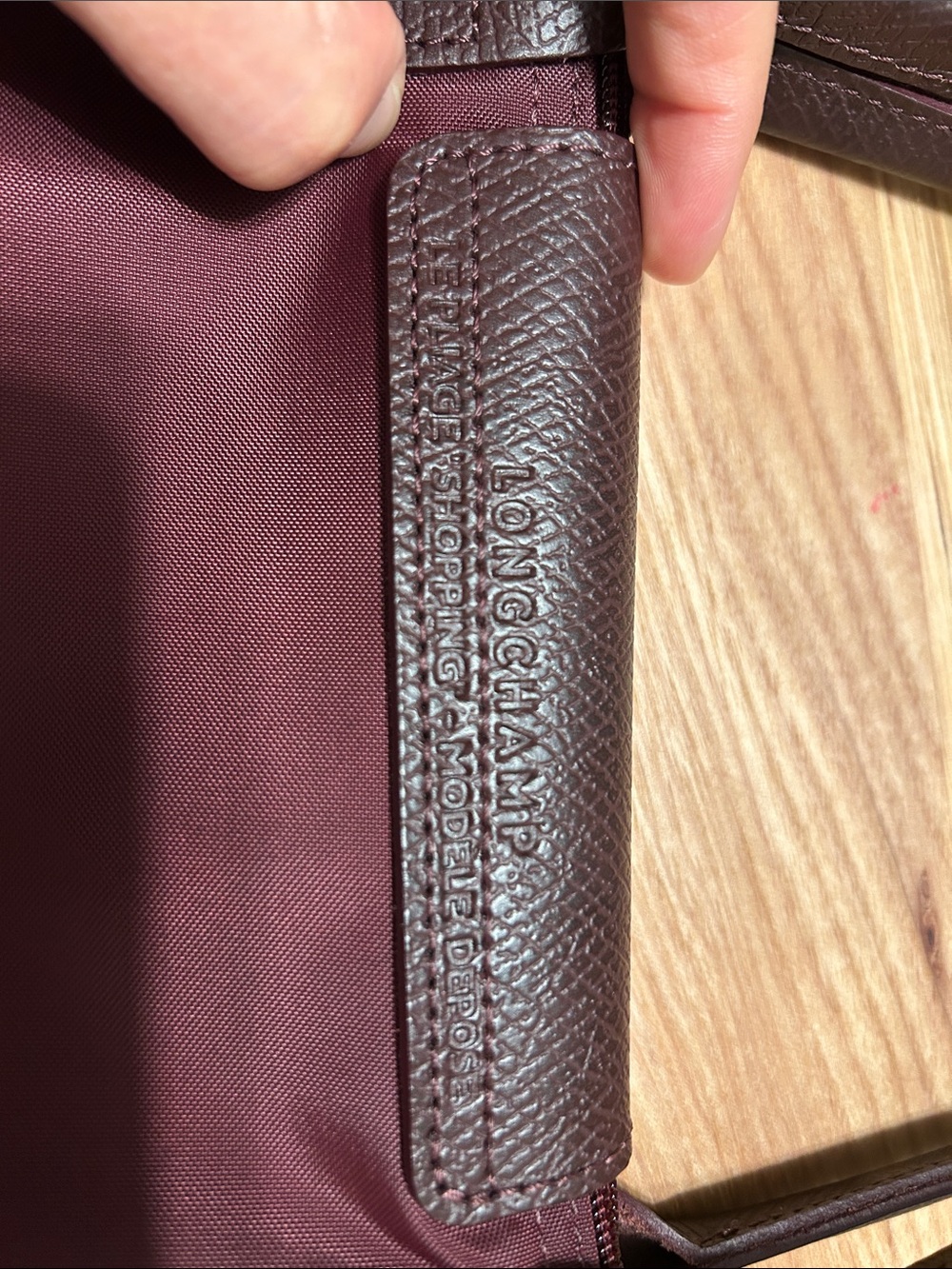 Longchamp Le Pliage Burgundy Medium Tote - Picture 6 of 7